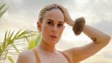 Rumer Willis looks in a bikini top with daughter Louetta, one