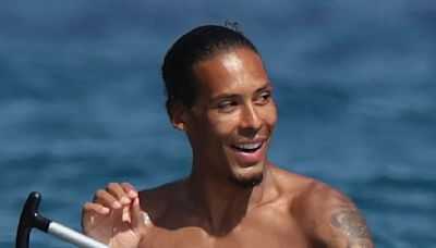 Virgil van Dijk shows off his abs on yacht with wife Rike Nooitgedagt