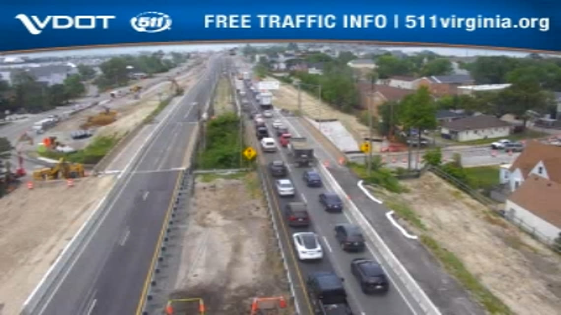 All eastbound I-64 HRBT lanes closed due to vehicle crash Monday afternoon