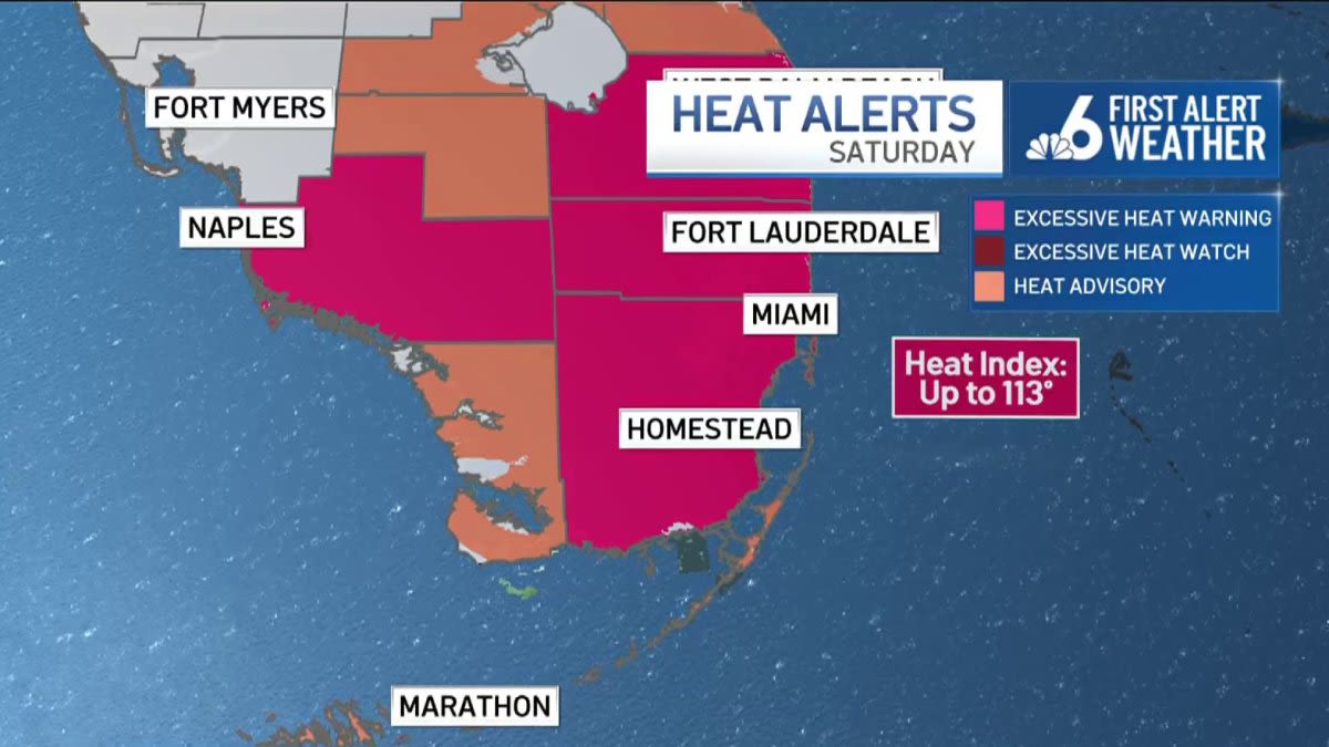 Excessive heat warnings in effect for Broward and Miami-Dade counties