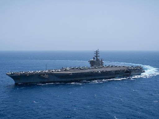 US carrier strike group's new video captures the Navy's explosive front-line combat in the Red Sea