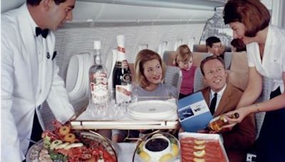 Never-before-seen photos show what plane food was really like in the olden days