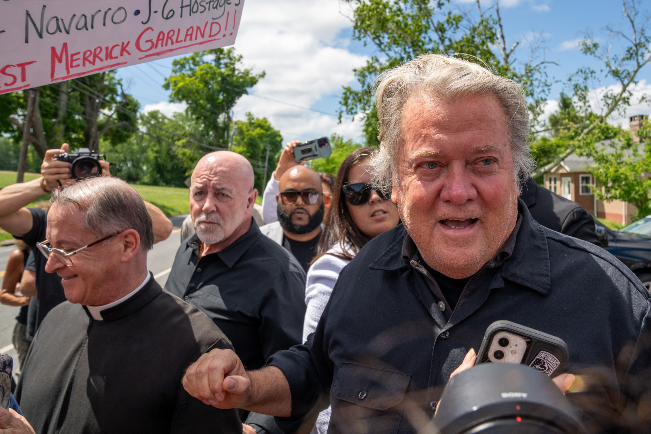 Steve Bannon goes viral for remarks to priest before entering prison