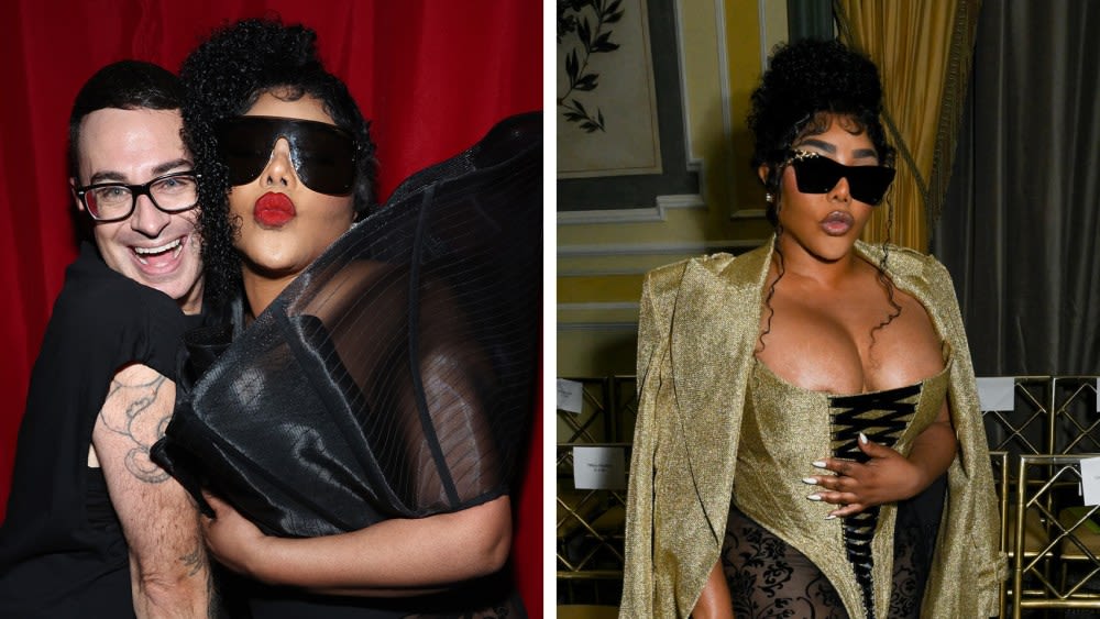 Fashionably Late Lil’ Kim Commits to Corsets in Two Looks at New York Fashion Week for Christian Siriano’s Spring 2025 Show...