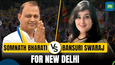 BJP’s Bansuri Swaraj vs AAP’s Somnath Bharti in New Delhi: Somnath Bharti leads