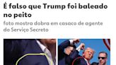 É #FAKE que foto mostre marca de tiro no peito de Donald Trump durante atentado em comício