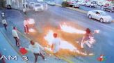 Vídeo: 'cuspidor de fogo' ataca banda lançando chamas em briga de rua