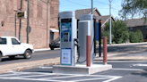 Electric vehicle fast-chargers installed on Cherry Street in Johnson City