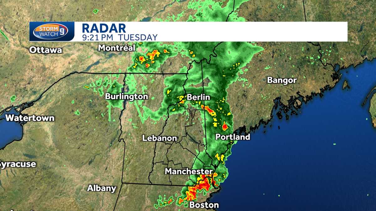 Line of severe storms pushing through southern, eastern New Hampshire