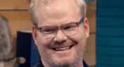 15. Jim Gaffigan Wears a Blue Jacket & Plum T-Shirt