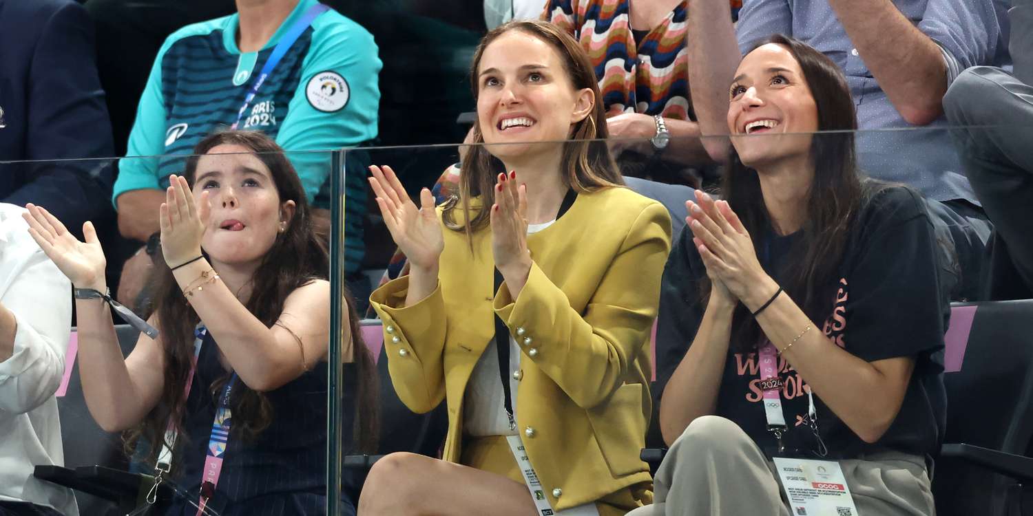 Natalie Portman Attended the Gymnastics Team Final in a Dijon Mustard Miniskirt Suit