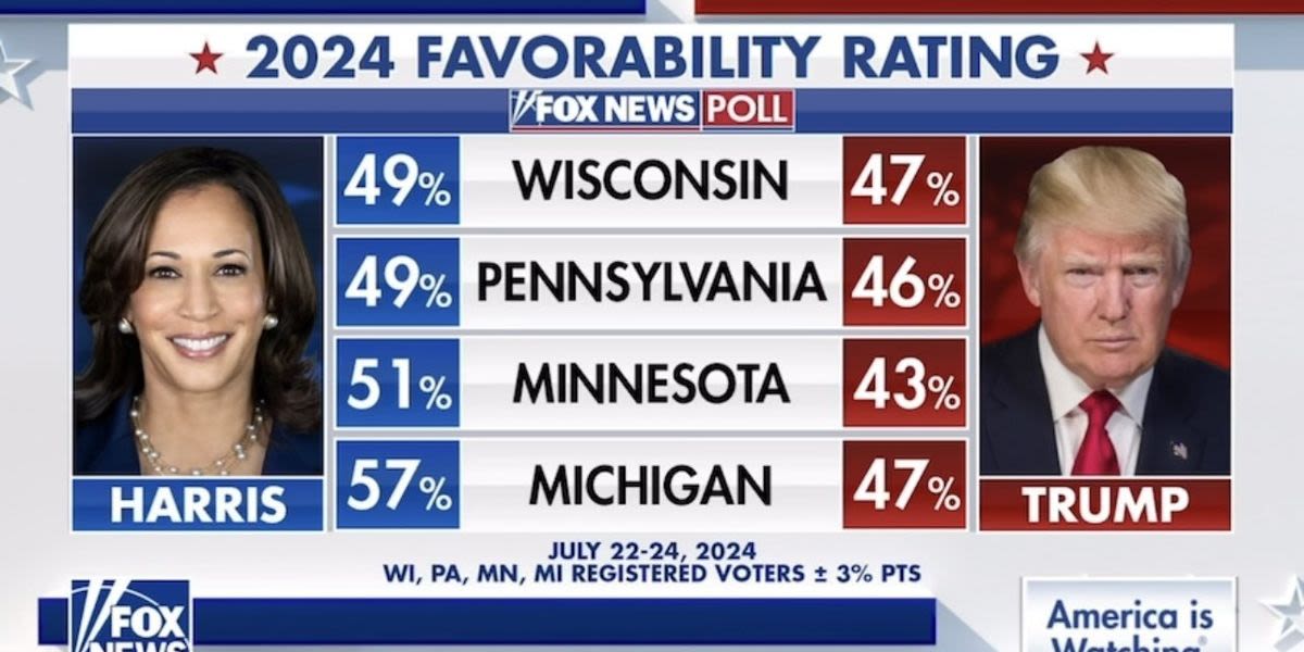 'Ketchup is going to hit the wall': Internet erupts after Fox News poll shows Harris boost