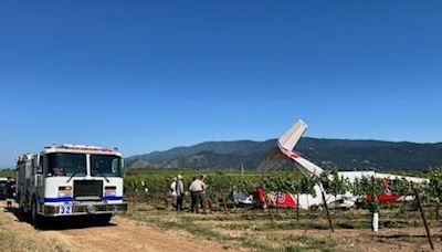 Two people injured after plane crash-lands into vineyard next to Santa Ynez Airport Wednesday