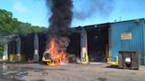 Holliston firefighters extinguish transfer station fire; front-end loader destroyed