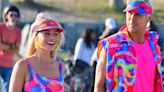 Margot Robbie and Ryan Gosling Skate in Matching Neon For "Barbie"