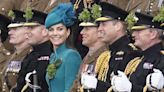 Kate takes first salute as new Colonel of Irish Guards as William 'incredibly sad' to step down during St Patrick's Day celebration