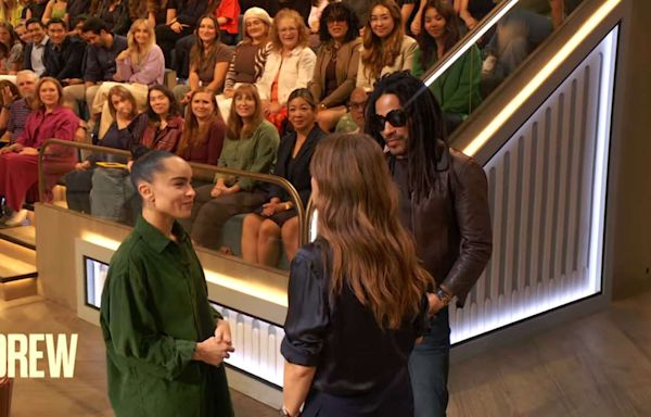 Lenny Kravitz crashes daughter Zoë's 'Drew Barrymore Show' interview