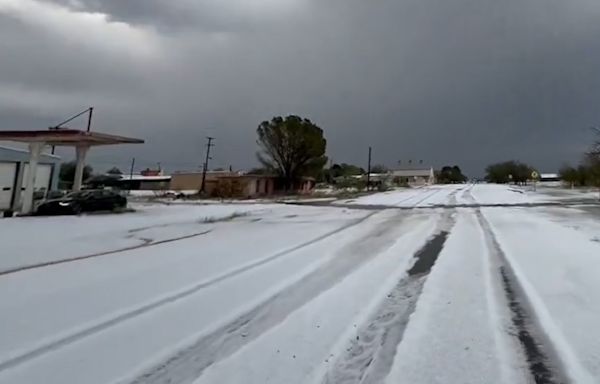 Texas town deploys snow plows after 50-degree temperature swing and 2 feet of hail