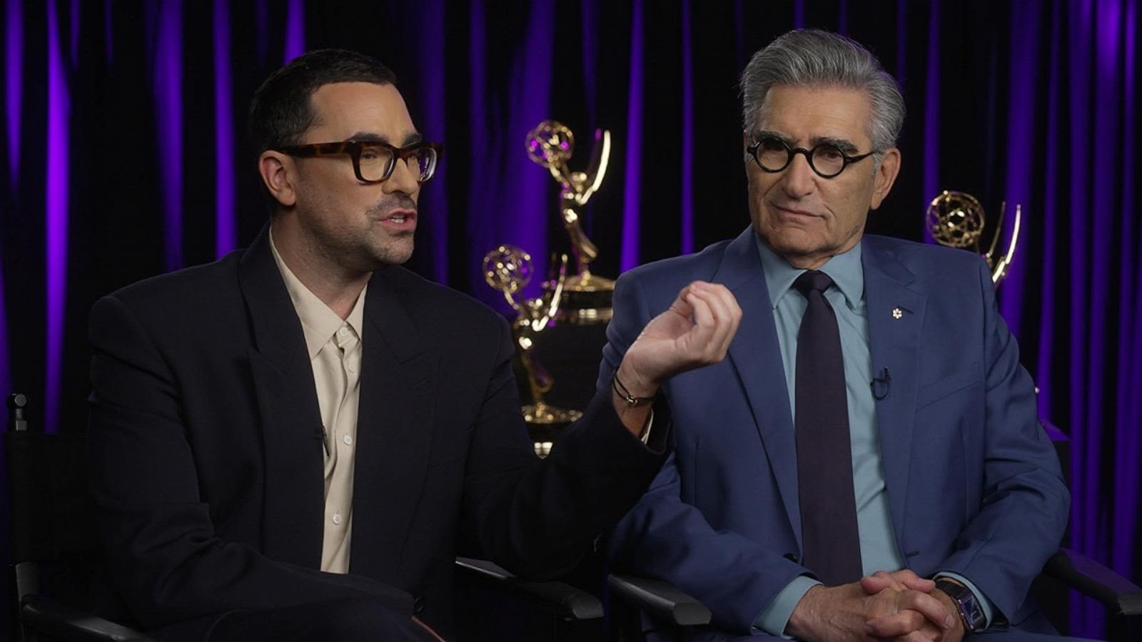 Eugene and Dan Levy discuss father-son 'chemistry' and 'bickering' ahead of Emmys hosting