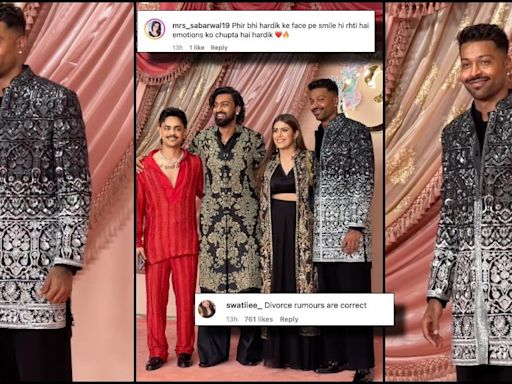 'Is divorce confirmed?: Hardik Pandya poses with Krunal Pandya and Ishan Kishan as Natasa Stankovic skips Anant-Radhika Sangeet