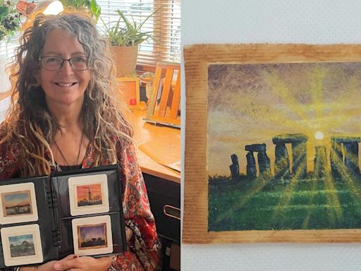 Artist gives used tea bags new ‘lease of life’ by painting UK landmarks on them