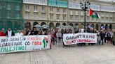 Protesta por el genocidio palestino en A Coruña antes de la recepción de 23 embajadores de la UE en el ayuntamiento