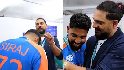 T20 World Cup 2024: Ambassador Yuvraj Singh Presents Best Fielder Medal To Mohammed Siraj After India Defeat The USA In...