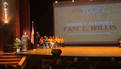 Fulton County DA Fani Willis talks about threats at South Fulton PD event