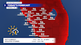 Hot and breezy afternoon with isolated storms this evening