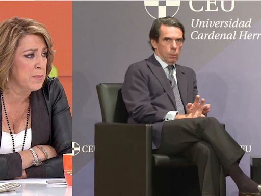 Susana Díaz responde a las acusaciones de Aznar a Sánchez: "El gran farsante de la democracia española"