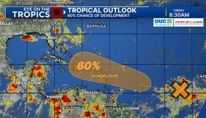 Tropical disturbance has 60% chance of becoming next named storm in Central Atlantic