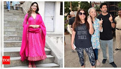 Lok Sabha Elections 2024: Bollywood stars Janhvi Kapoor, Farhan Akhtar, Zoya Akhtar step out early to cast their vote - WATCH | - Times of India