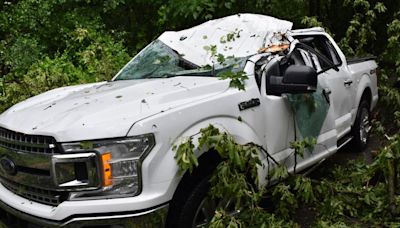 2 men critically injured after tree falls on their vehicles during storm in Michigan