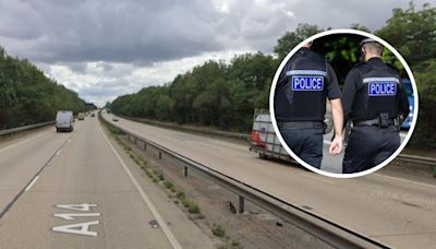 Motorcyclist dies after crash on A14