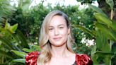 Brie Larson's Hotel Room Aesthetic? A Red Lingerie Dress With Lacy Underboob