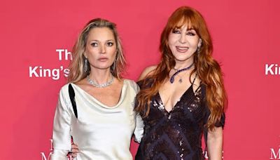 Kate Moss, 50, stuns in a shimmering silver gown as she joins close friend Charlotte Tilbury at the star-studded King's Trust Global Gala in New York City