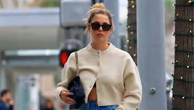 Ashley Benson offers glimpse of her toned tummy as she heads out to lunch in Beverly Hills two months after giving birth to her daughter