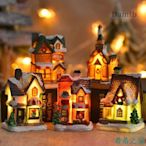 【熱賣精選】Damtb 聖誕裝飾品樹脂小房子微景觀樹脂屋聖誕節裝飾品聖誕節