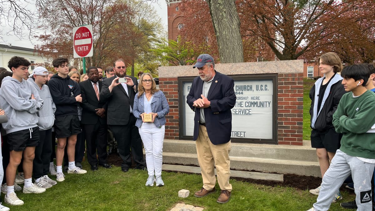 Branford students honor formerly enslaved man with Witness Stone installation