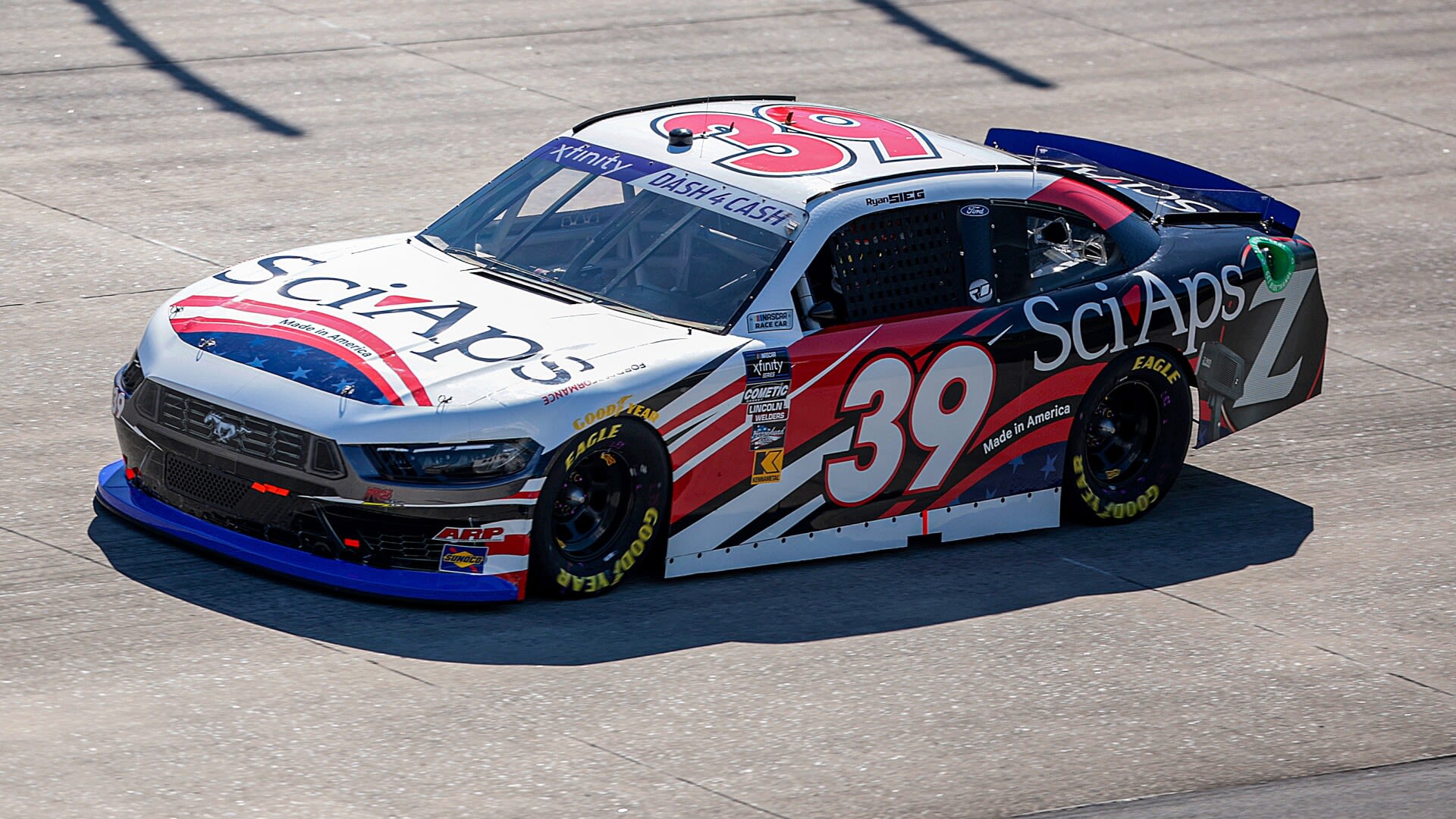 Fire erupts under Ryan Sieg's car at Dover