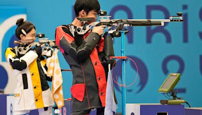 China earns first gold medal of the 2024 Paris Olympics in mixed team air rifle shooting