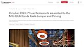 7 new restaurants added to MICHELIN Guide Kuala Lumpur & Penang