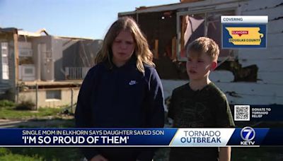 'I'm so proud of them': 14-year-old girl convinces little brother to take shelter before Elkhorn tornado destroys home