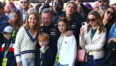 Geri Horner appears at Silverstone to support husband Christian after he is cleared in sexting scandal