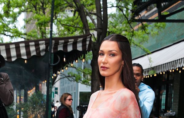 Bella Hadid Wears Vintage Roberto Cavalli Corset Dress to New York City Event