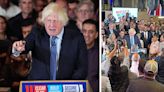 Boris Johnson makes surprise appearance at Tory campaign event - as he calls for voters to stop 'Starmergeddon'