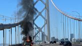 Car catches fire on westbound Bay Bridge, creating traffic jam