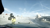 State Trooper Barely Avoids Out-Of-Control Big Rig After Wyoming Blizzard