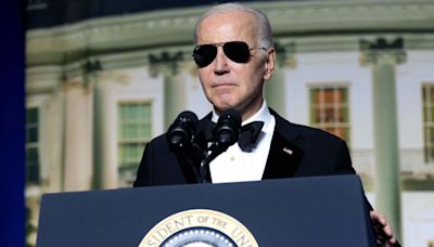 Biden swings at Trump during White House Correspondents’ Dinner remarks as pro-Palestinian protesters rally outside