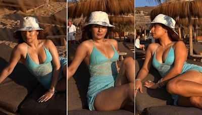 Avneet Kaur In A Sheer Aqua Dress Could Rival The Blue Beaches Of Mykonos